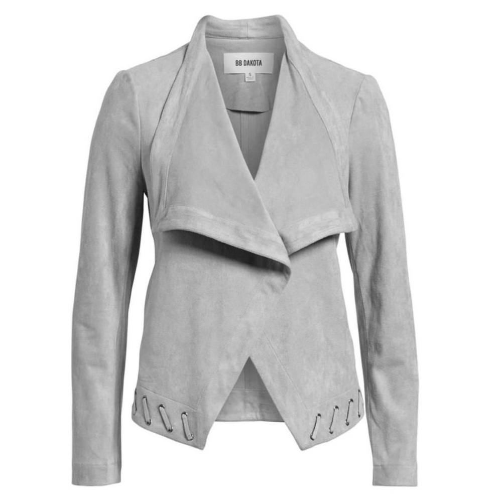 BB Dakota Arly Drape Front Faux Suede Jacket